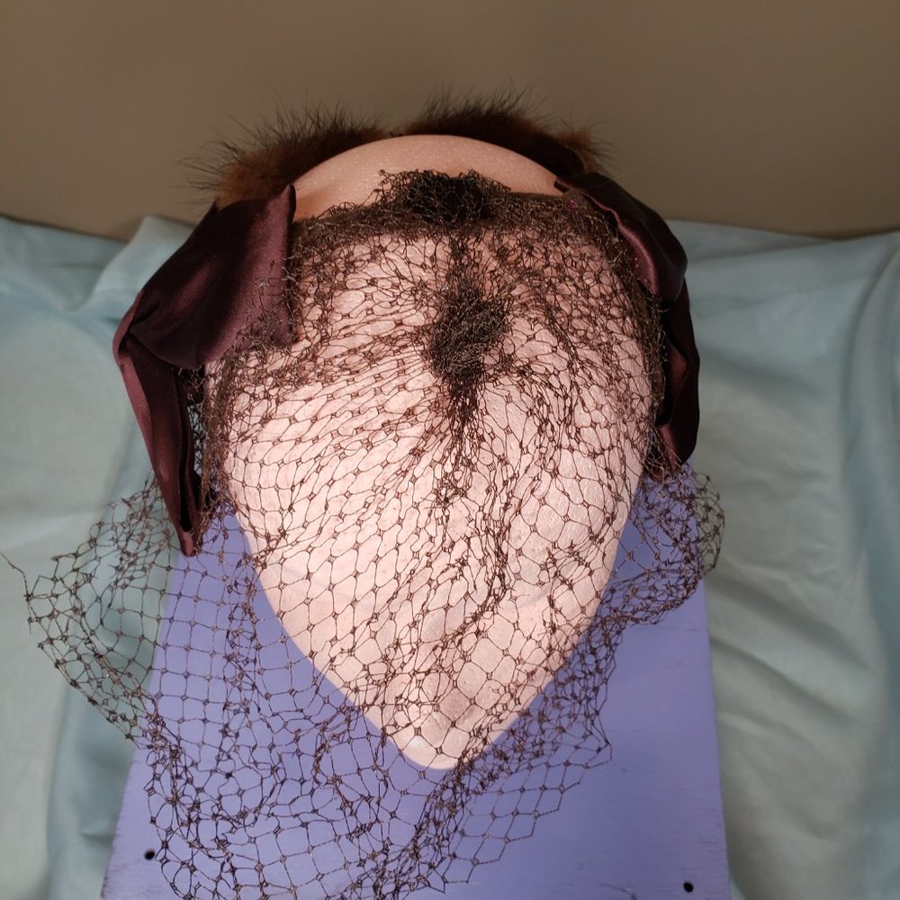 Vintage bow & faux fur headband - Picture 5 of 6